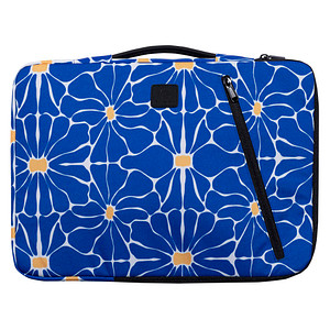 Exacompta Laptophülle Flower Kunstfaser blau bis 40,6 cm (16 Zoll) von Exacompta