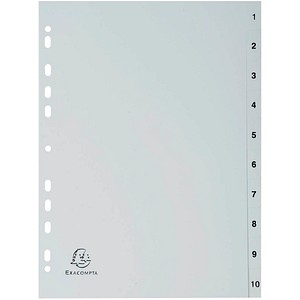 Exacompta Ordnerregister Vollformat 1-10 grau 10-teilig, 1 Satz Exacompta Ordnerregister Vollformat 1-10 grau 10-teilig, 1 Satz von Exacompta