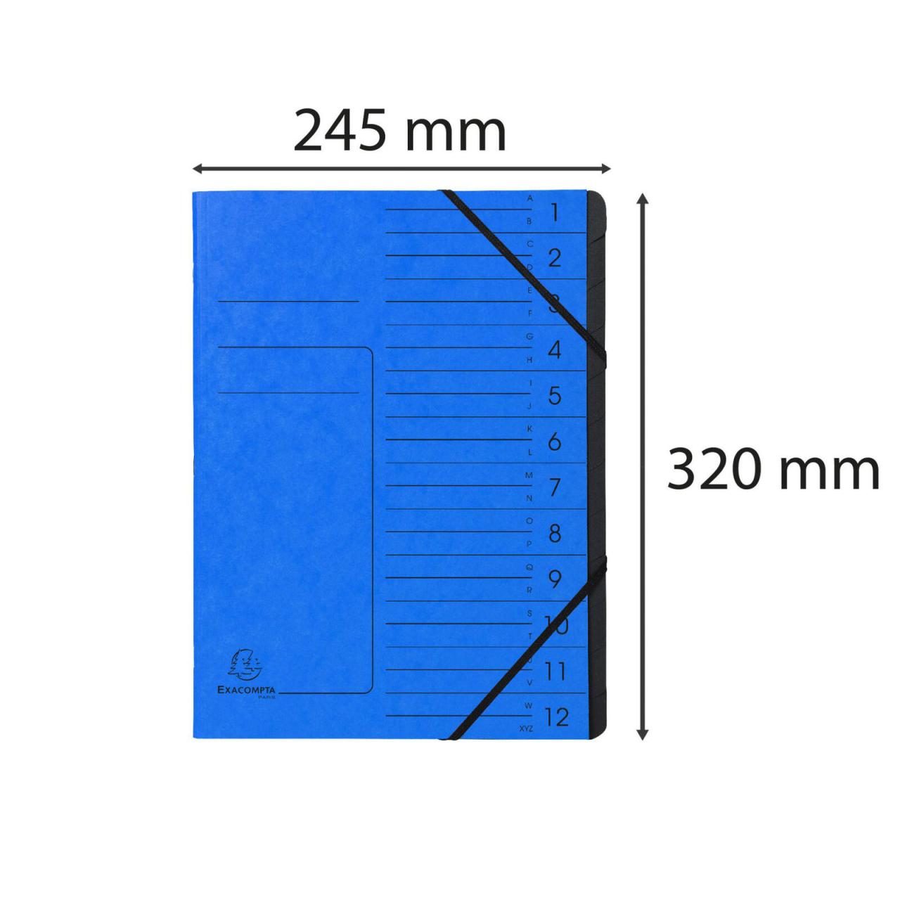 Exacompta Ordnungsmappen Exacompta Ordnungsm.A4,bu,12Fä DIN A4 12-Fach Blau von Exacompta