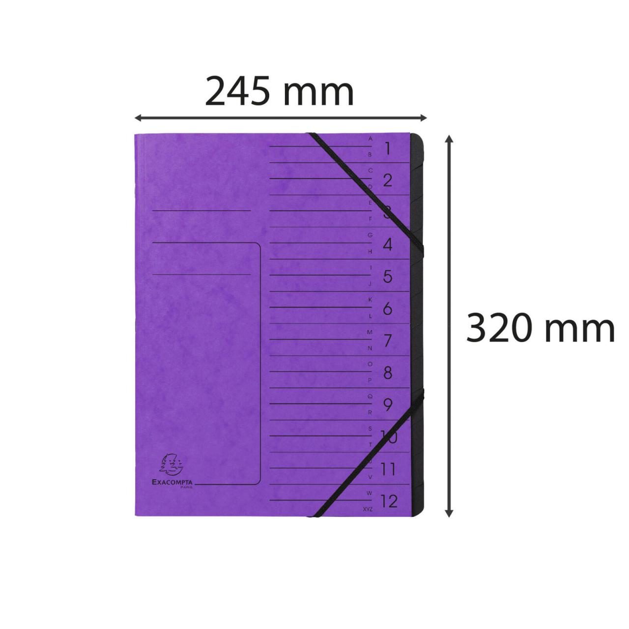 Exacompta Ordnungsmappen Exacompta Ordnungsm.A4,vt,12Fä DIN A4 12-Fach Violett von Exacompta