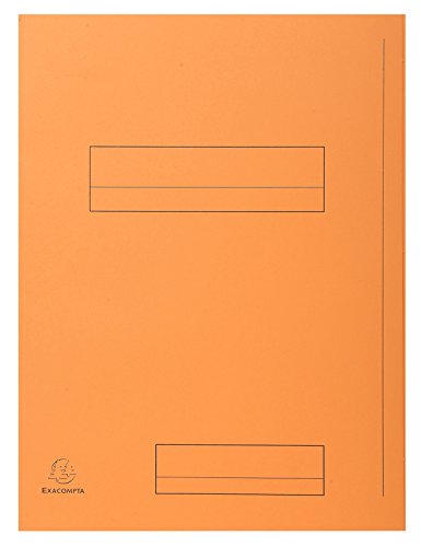 Exacompta - Ref 335007E Super 210 Schnellhefter mit 2 Klappen, 240 x 320 mm, geeignet für A4-Dokumente, 210 g/m², vorgedruckt, Orange, 50 Stück von Exacompta