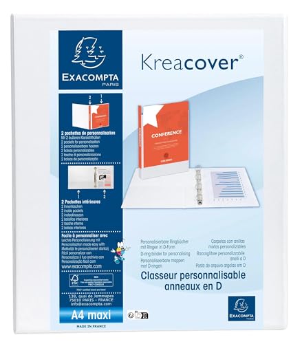 Exacompta - 51923E - Karton mit 10 Ordnern, 2 Taschen, 2 D-Ringe 40 mm, Rücken 64 mm, Außenmaße 32 x 28,5 cm, A4 Maxi, weiß Exacompta - 51923E - Karton mit 10 Ordnern, 2 Taschen, 2 D-Ringe 40 mm, Rücken 64 mm, Außenmaße 32 x 28,5 cm, A4 Maxi, weiß von Exacompta