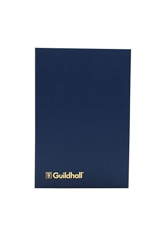 Exacompta - Ref. 32/12Z - Guildhall - Kontobuch, 298 x 203 mm, 12 Geldspalten, 160 Seiten, 95 g/m², hochwertiges Papier, traditionell genäht, blauer Vinyl-Einband mit Lesezeichen von Exacompta