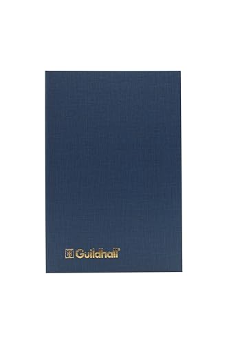 Exacompta - Ref. 32/5Z - Guildhall - Kontenbuch, 298 x 203 mm, 5 Kassettenspalten, 160 Seiten, 95 g/m², hochwertiges Papier, traditionell genäht, blauer Vinyl-Einband mit Lesezeichen von Exacompta