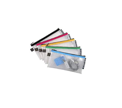 Exacompta - Ref. 34130E – 1 Tasche mit Reißverschluss – aus weichem Polypropylen zur Aufbewahrung von Kosmetikartikeln – Format zum Ordnen 10 x 21 cm (DL) – 5 Farben zufällig von Exacompta