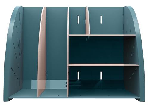 Exacompta - Ref. 394606D – 1 Schreibtisch-Organizer Skandi, multifunktionales Schreibtisch-Zubehör, 6 Fächer, A4, A5, A6, vertikal/liegend – 36 x 29,5 x 6 cm, Pazifikblau/Nude von Exacompta