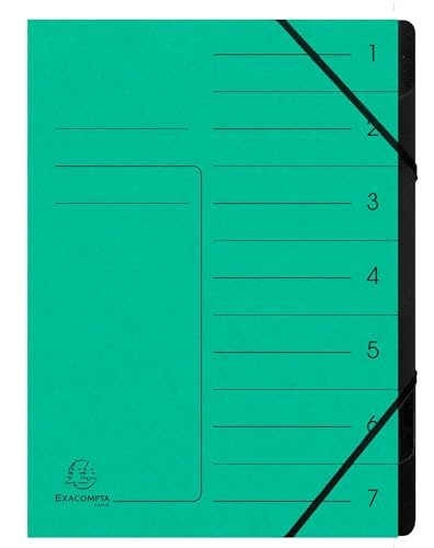 Exacompta - Ref. 540703E – Karton mit 10 Ordnern mit Klammerrücken – mit Gummibändern – bedruckter Deckel aus Glanzkarton und schwarzer Innenseite aus recycelter Karte – 7 Fächer – 24,5 x 32 cm – für Exacompta - Ref. 540703E – Karton mit 10 Ordnern mit Klammerrücken – mit Gummibändern – bedruckter Deckel aus Glanzkarton und schwarzer Innenseite aus recycelter Karte – 7 Fächer – 24,5 x 32 cm – für von Exacompta