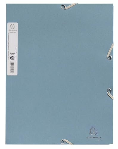 Exacompta - Ref. 55232E – Karton mit 25 Gummizugmappen von Autentik – Hüllen mit 3 Klappen – aus Recycling-Karton, 400 g/m² – Maße 24 x 32 cm für Dokumente im A4-Format – blau-grau Exacompta - Ref. 55232E – Karton mit 25 Gummizugmappen von Autentik – Hüllen mit 3 Klappen – aus Recycling-Karton, 400 g/m² – Maße 24 x 32 cm für Dokumente im A4-Format – blau-grau von EXACOMPTA