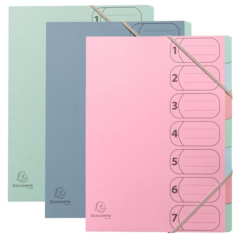 Exacompta - Ref. 56239E – Karton mit 8 Ordnern Harmonika Autentik – mit Gummibändern und bedruckten Fenstern – ausziehbarer Rücken – Deckel aus recyceltem Karton – 7 Fächer – A4 – verschiedene Farben Exacompta - Ref. 56239E – Karton mit 8 Ordnern Harmonika Autentik – mit Gummibändern und bedruckten Fenstern – ausziehbarer Rücken – Deckel aus recyceltem Karton – 7 Fächer – A4 – verschiedene Farben von Exacompta