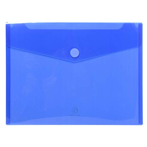 Exacompta - Ref. 56420E - Beutel mit 5 Briefumschlägen mit Klettverschluss und Klappe - aus weichem PP - Format A4-5 : blau, farblos, rot, anisgrün, violett von Exacompta