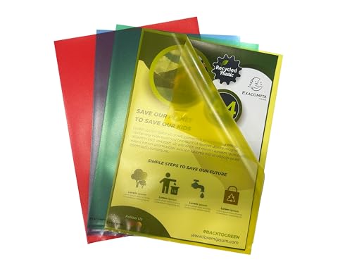 Exacompta - Ref. 58340E – Karton mit 250 Hüllen A4 – aus recyceltem genarbtem Polypropylen – Dicke 12/100 – Maße: 22 x 31 cm – verschiedene Farben von Exacompta