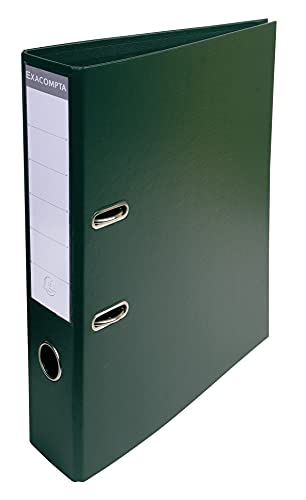 Exacompta - Ref. 58753E – Karton mit 50 Aktenordnern, A4, flach verpackt – Rücken 70 mm – Mechanik 75 mm – Außenmaße: 32 x 29 x 7 cm – Format A4 – Farbe: Dunkelgrün von Exacompta