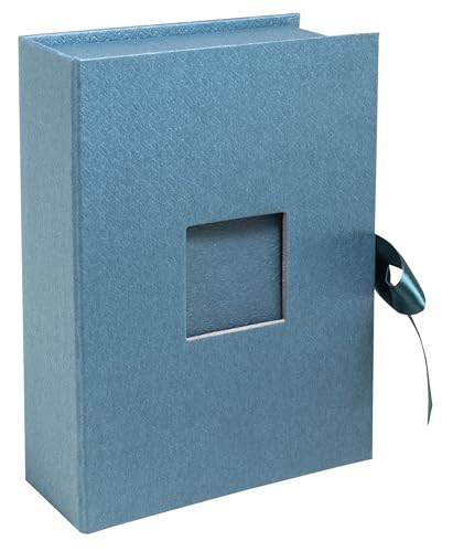 Exacompta - Ref. 77603E - OfficeByMe Fotokoffer - aus strukturiertem Papier in Enteneiblau - Personalisierungsfenster - Schleifenverschluss - zum Aufbewahren von Fotos oder Karteikarten bis 13 x 18 cm von Exacompta
