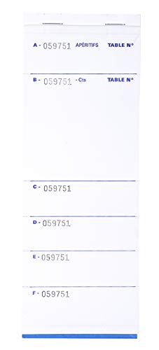 Exacompta - Ref. 96207E – Packung mit 5 Blöcken für Brauerei, Restaurant, Pizzeria – Notizbuch für die Bestellung – 50 selbstdurchschreibende Blätter in 2 nummerierten Exemplaren – Format 9,6 x 26 cm Exacompta - Ref. 96207E – Packung mit 5 Blöcken für Brauerei, Restaurant, Pizzeria – Notizbuch für die Bestellung – 50 selbstdurchschreibende Blätter in 2 nummerierten Exemplaren – Format 9,6 x 26 cm von Exacompta