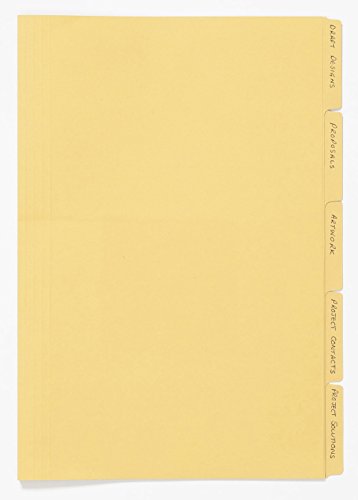 Exacompta - Ref. FT170-YLWZ – Guildhall – Registerkarten – 345 x 240 mm, 170 g/m², leicht, Premium-Manilla, A4 & Kanzleipapier, Tabs für die Verwendung mit Hängemappen – Gelb, 100 Stück von Exacompta