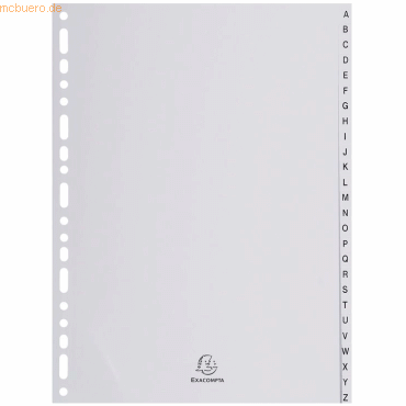 Exacompta Register A4 PP 26-teilig A-Z grau von Exacompta