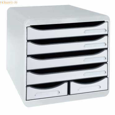 Exacompta Schubladenbox BIG BOX MAXI Office 312740D 6 Schübe lichtgrau von Exacompta