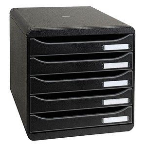 Exacompta Schubladenbox BIG-BOX PLUS  schwarz 309714D, DIN A4 mit 5 Schubladen von Exacompta