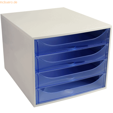 Exacompta Schubladenbox Ecobox Linicolor 4 Schübe grau/transluzent eis Exacompta Schubladenbox Ecobox Linicolor 4 Schübe grau/transluzent eis von Exacompta