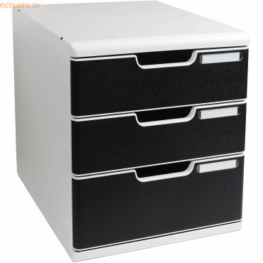 Exacompta Schubladenbox Modulo A4 3 Fächer Classic lichtgrau/schwarz Exacompta Schubladenbox Modulo A4 3 Fächer Classic lichtgrau/schwarz von Exacompta