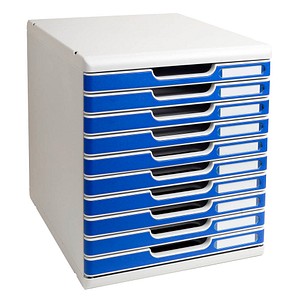 Exacompta Schubladenbox Modulo  blau 302003D, DIN A4 mit 10 Schubladen von Exacompta