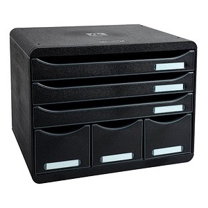 Exacompta Schubladenbox STORE-BOX  schwarz 306714D, DIN A4+ quer mit 6 Schubladen von Exacompta