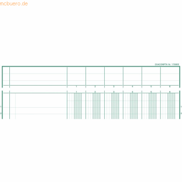 Exacompta Spaltenbuch A4 Karton mit Kopfleiste 6 Spalten 40 Blatt von Exacompta