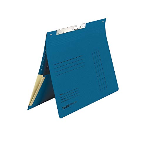 Original Falken 50er Pack Pendular Pendelhefter. Made in Germany. Aus Recycling-Karton mit kaufmännischer Heftung, Schlitzstanzung und Dehntasche für DIN A4 blau Hefter Sammelmappe Blauer Engel von Falken