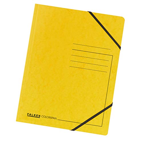 Original Falken 5er Pack Premium Eckspanner-Mappe. Made in Germany. Aus extra starkem Colorspan-Karton DIN A4 mit 2 Gummizügen gelb Sammelmappe Dokumentenmappe ideal für Büro und Schule Original Falken 5er Pack Premium Eckspanner-Mappe. Made in Germany. Aus extra starkem Colorspan-Karton DIN A4 mit 2 Gummizügen gelb Sammelmappe Dokumentenmappe ideal für Büro und Schule von Exacompta