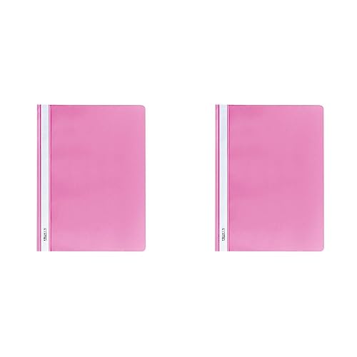 Original Falken Plastik-Schnellhefter. Aus PP-Folie für DIN A4 kaufmännische Heftung Pastell-Farbe rosa Hefter ideal für Büro und Schule (Packung mit 2) von Exacompta