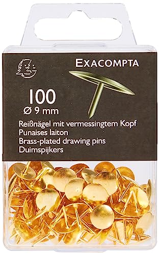 Reißnägel Kopf a Messing 100St sw von Exacompta