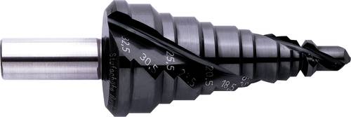 Exact 05314 HSS Stufenbohrer 7 - 38.5 mm, 7 - 40.5 mm, M12 - M40 TiN Gesamtlänge 110mm Zylinderscha von Exact