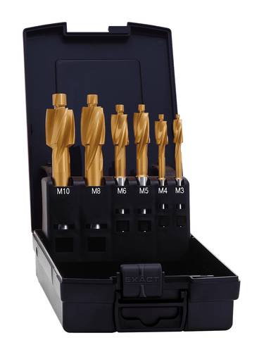 Exact 50838 Flachsenker 6teilig 2.5 mm, 3.3 mm, 4.2 mm, 5 mm, 6.8 mm, 8.5mm HSS TiN Zylinderschaft 1 von Exact