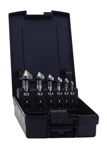 Exact 51127 Kegelsenker-Set 6teilig 6.3 mm, 8.3 mm, 10.4 mm, 12.4 mm, 16.5 mm, 20.5mm HSS TiCN Zylin Exact 51127 Kegelsenker-Set 6teilig 6.3 mm, 8.3 mm, 10.4 mm, 12.4 mm, 16.5 mm, 20.5mm HSS TiCN Zylin von Exact