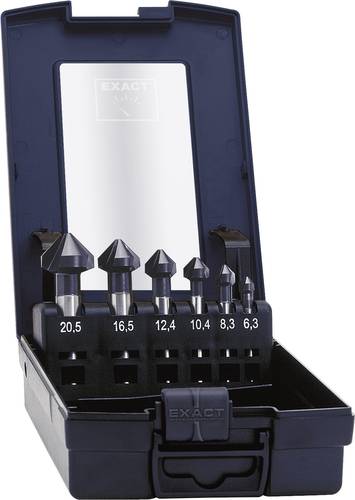 Exact 51157 Kegelsenker-Set 6teilig 6.3 mm, 8.3 mm, 10.4 mm, 12.4 mm, 16.5 mm, 20.5mm HSS TiAIN Zyli von Exact