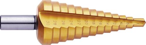 Exact 5343 HSS Stufenbohrer 4 - 12mm TiN Gesamtlänge 80mm 3-Flächenschaft 1St. von Exact