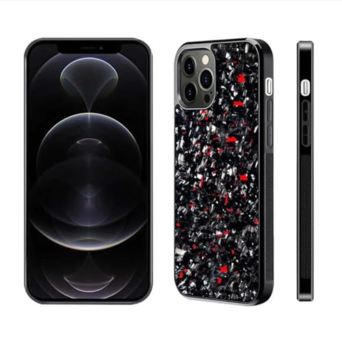 Exawo geschmiedete Carbon Handyhülle Kompatibel mit iPhone, iPhone Pro, iPhone Pro Max, iPhone Plus 16, 15, 14, 13, 12 MagSafe 3-Schutz-Schichten I Slimfit (Rot, iPhone 16 Pro) von Exawo
