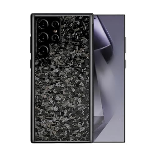 Exawo geschmiedete Carbon Handyhülle Kompatibel mit Samsung Galaxy S20/S21/S22/S23/S24/ FE/Plus/Ultra mit RFID-Schutz, MagSafe, Magcharge, 3-Schutz-Schichten I Slimfit (Schwarz, S20 Plus) von Exawo