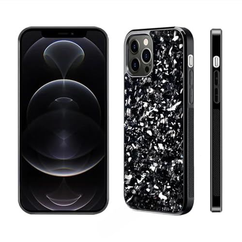 Exawo geschmiedete Carbon Handyhülle Kompatibel mit iPhone, iPhone Pro, iPhone Pro Max, iPhone Plus 16, 15, 14, 13, 12 MagSafe 3-Schutz-Schichten I Slimfit (Silber, iPhone 16 Pro Max) von Exawo