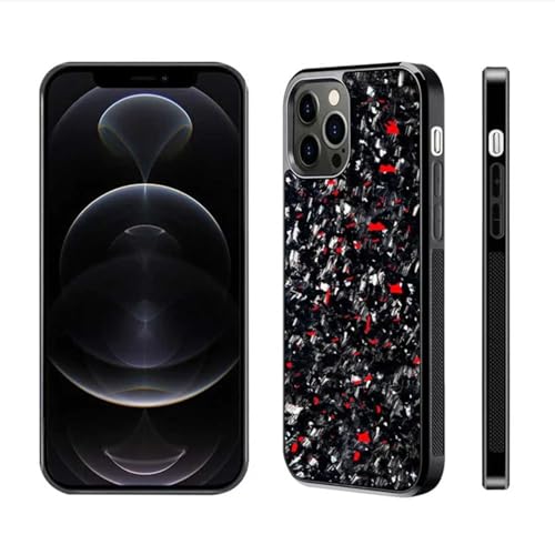 Exawo Carbon Handyhülle kompatibel mit iPhone (Rot, iPhone 15 Plus) von Exawo