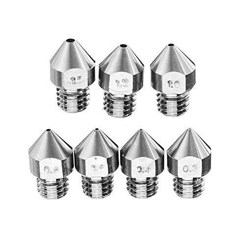 ExcLent 0.3Mm/0.4Mm/0.6Mm/0.8Mm/1.0Mm/1.2Mm/1.5Mm Mk8 Tc4 Titanium Alloy M6 Thread Nozzle for 3D Printer Reprap Makerbot - 0,4mm von ExcLent