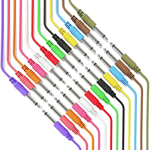 ExcelValley - 12-Pack - Mono Instrumenten Gitarrenkabel - Patch Leitung TS 6,35mm 1/4" [200cm 79"] von ExcelValley