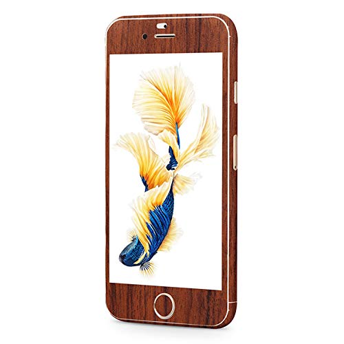 Excellentas iPhone Sticker Skin Folie Schutzfolie Holzfolie kompatibel mit iPhone 6 Plus, 6s Plus Holz Optik Glitzer Cover Case Hülle 360 Rundum in Tabak Braun von Excellentas