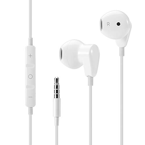 In Ear Kopfhörer Ohrhörer Headset AUX 3,5 mm Jack Klinke mit Mirkofon kompatibel mit iPhone, Samsung Galaxy, Huawei, Sony Xperia, LG, BlackBerry, Asus, Nokia, HTC, etc. von Excellentas