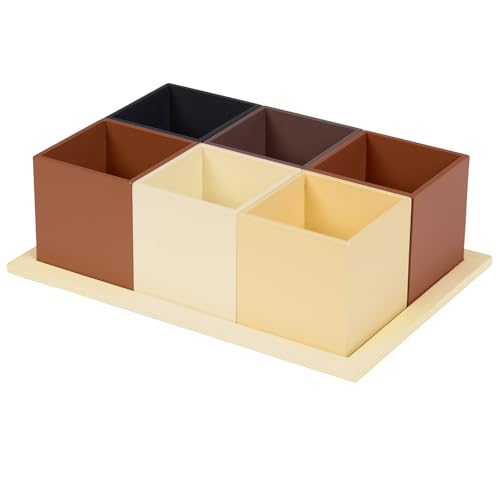 Excellerations Sortierboxen aus Holz, natürliche Farben, 6 Stück, mit Tablett Excellerations Sortierboxen aus Holz, natürliche Farben, 6 Stück, mit Tablett von Excellerations
