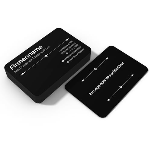 Premium Aluminium-Visitenkarten personalisiert (85x55mm), 0,2/0,4/0,8mm Dicke, hochwertige Gravur, hohe Qualität, selbst gestalten für Business, Unternehmen, Startup (Sleek Corporate, 0,2mm) von Exclusa