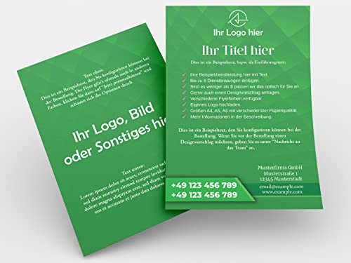 Premium Flyer selbst gestalten: Hochwertige Druckqualität in A6, A5 & A4 auf Papier: Werbemittel mit Wunschdesign - Wähle Farben, Texte, Bilder & Logo für Werbung personalisiert (Bold Blocks) (Grün) von Exclusa