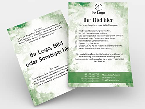 Premium Flyer selbst gestalten: Hochwertige Druckqualität in A6, A5 & A4 auf Papier: Werbemittel mit Wunschdesign - Wähle Texte, Bilder & Logo für Werbung personalisiert (Aquatic Adventures) (Grün) von Exclusa