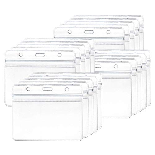 Ausweishalter, 20 Stück, transparenter Kunststoff, wasserdicht, für Namensschilder, horizontal. Ausweishalter, 20 Stück, transparenter Kunststoff, wasserdicht, für Namensschilder, horizontal. von ExeQianming