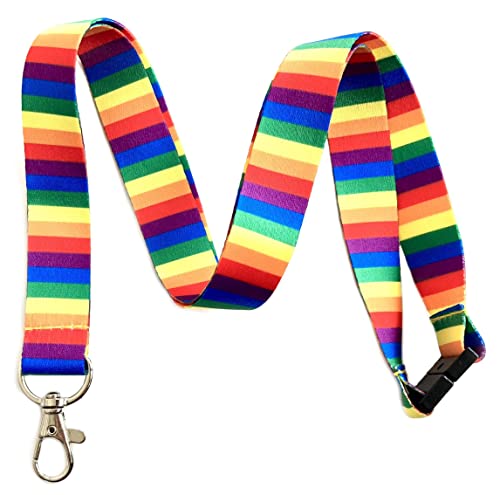 Execucat LGBT Pride Break Away Schlüsselband Schlüsselanhänger Ausweishalter (Regenbogen) von Execucat